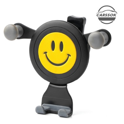 카쏙 스마일 중력 핸드폰 거치대 송풍구형 차량용 - 스마일 디자인의 차량용 스마트폰 거치 이미지